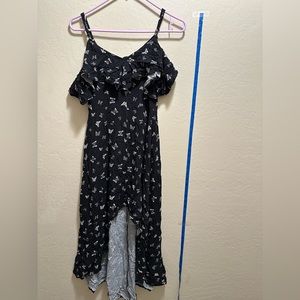 Juniors Black Butterfly High Low Summer Dress
